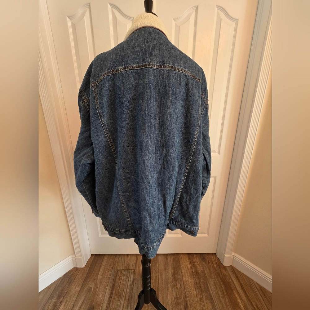 Vintage Wrangler Authentic Western Denim Sherpa Lined Jacket- Mens XXL - Picture 4 of 16